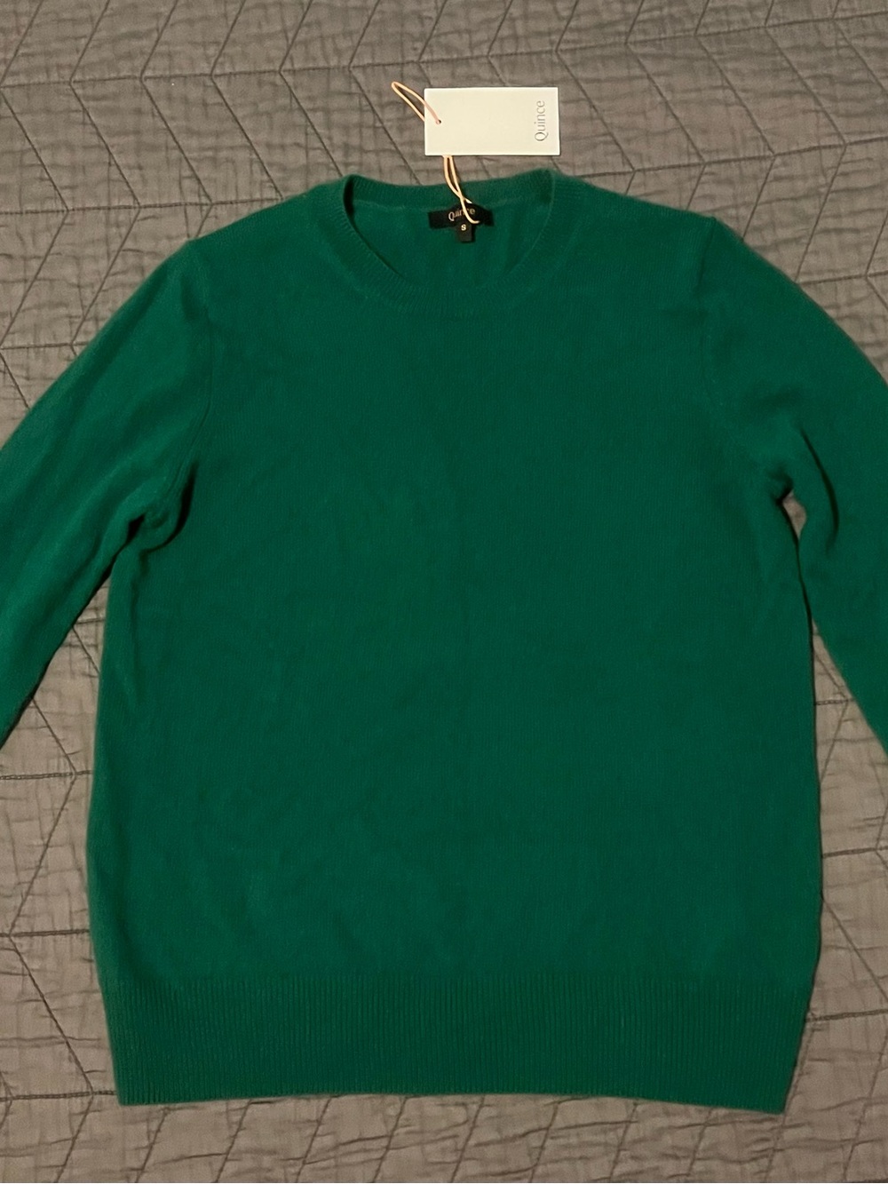 Quince Cashmere Emerald Green Crewneck Sweater
